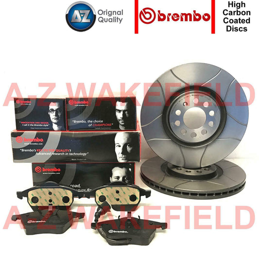 For Skoda Octavia VRS RS 1.8 Turbo Brembo Front Grooved Max Brake Discs Pads 312