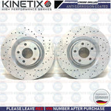FOR AUDI S4 4.2 V8 B6 B7 FRONT CROSS DRILLED PERFORMANCE BRAKE DISCS PADS 345mm