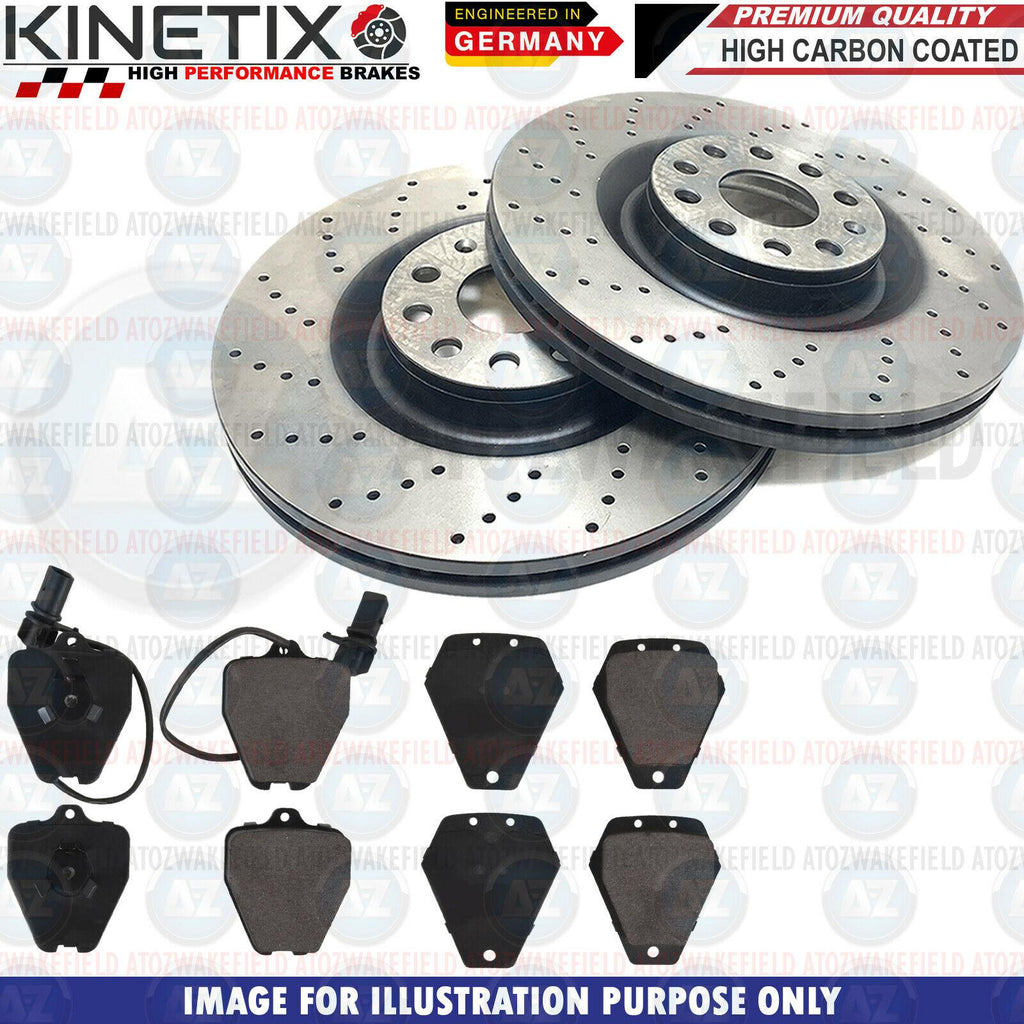FOR AUDI S4 B5 FRONT DRILLED PERFORMANCE HIGH CARBON BRAKE DISCS PADS SET 320mm