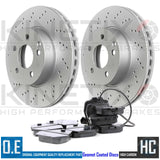 FOR AUDI S6 4.2 QUATTRO FRONT CROSS DRILLED BRAKE DISCS PADS SET 321mm COATED