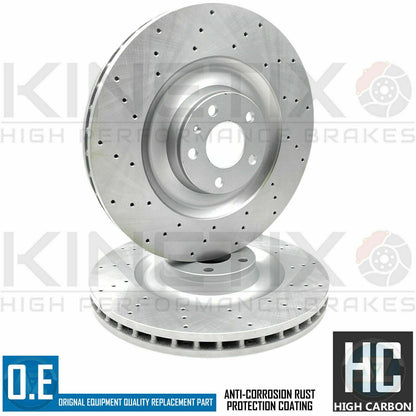 FOR AUDI A8 S8 FRONT CROSS DRILLED BRAKE DISCS MINTEX PADS & WIRE SENSORS 385mm