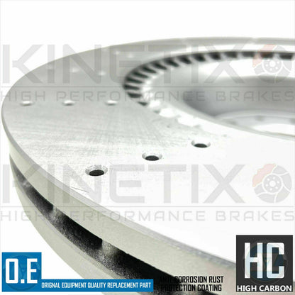 FOR AUDI A8 S8 FRONT CROSS DRILLED BRAKE DISCS MINTEX PADS & WIRE SENSORS 385mm