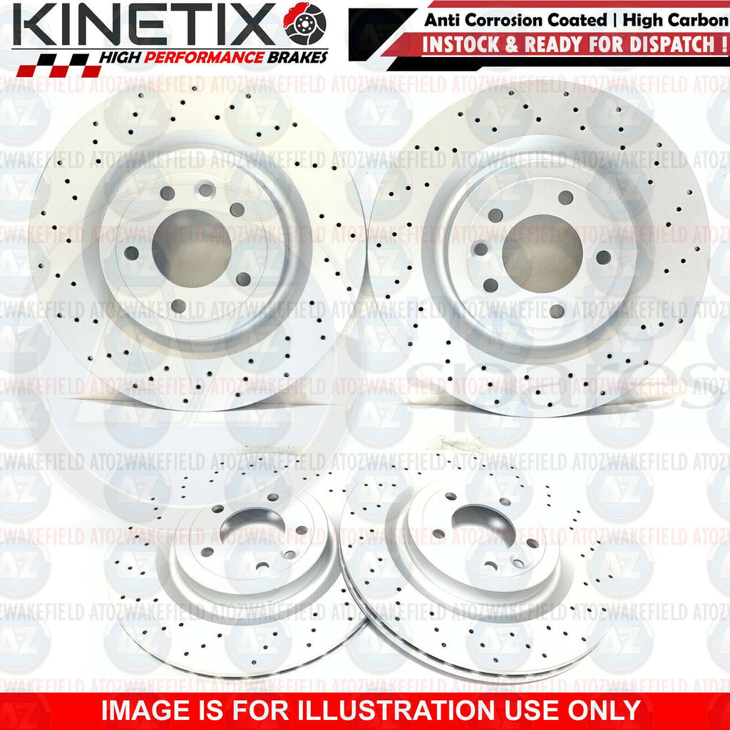 FOR AUDI S8 A8 FSI 5.2 W12 FRONT REAR CROSS DRILLED BRAKE DISCS 385mm 335mm