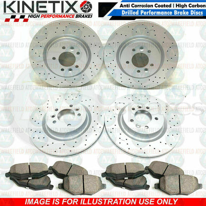 FOR AUDI S6 C6 V10 5.2 FRONT REAR CROSS DRILLED BRAKE DISCS PADS SENSOR