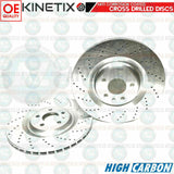 FOR AUDI A6 ALLROAD 55 TDI REAR DRILLED BRAKE DISCS APEC PADS WEAR SENSORS 350mm