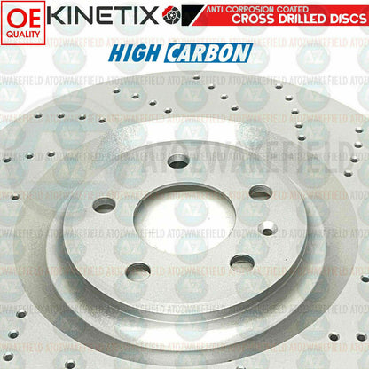 FOR AUDI Q7 3.0 TDI REAR DRILLED BRAKE DISCS APEC PADS WEAR WIRE SENSORS 350mm