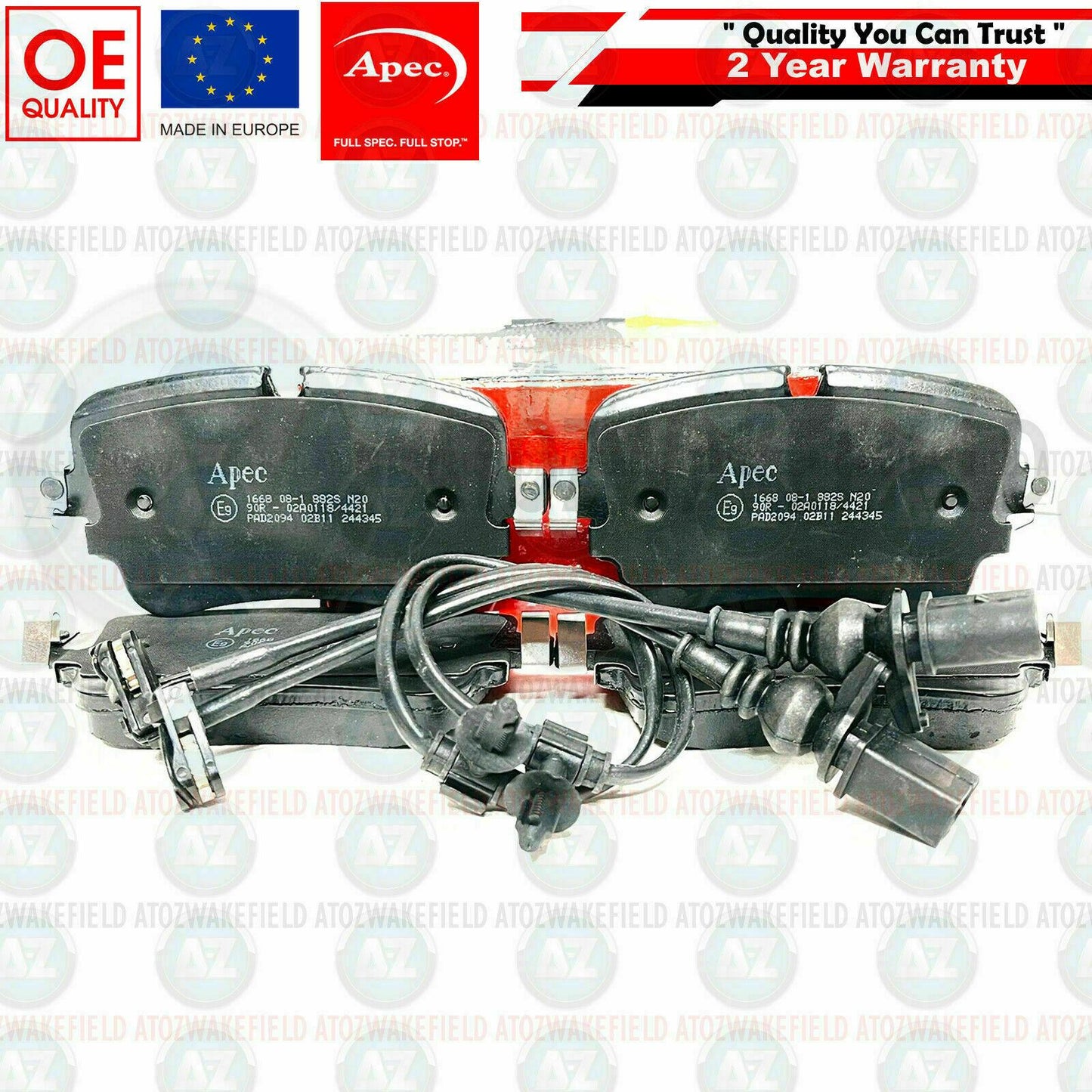 FOR AUDI Q7 3.0 TDI REAR DRILLED BRAKE DISCS APEC PADS WEAR WIRE SENSORS 350mm
