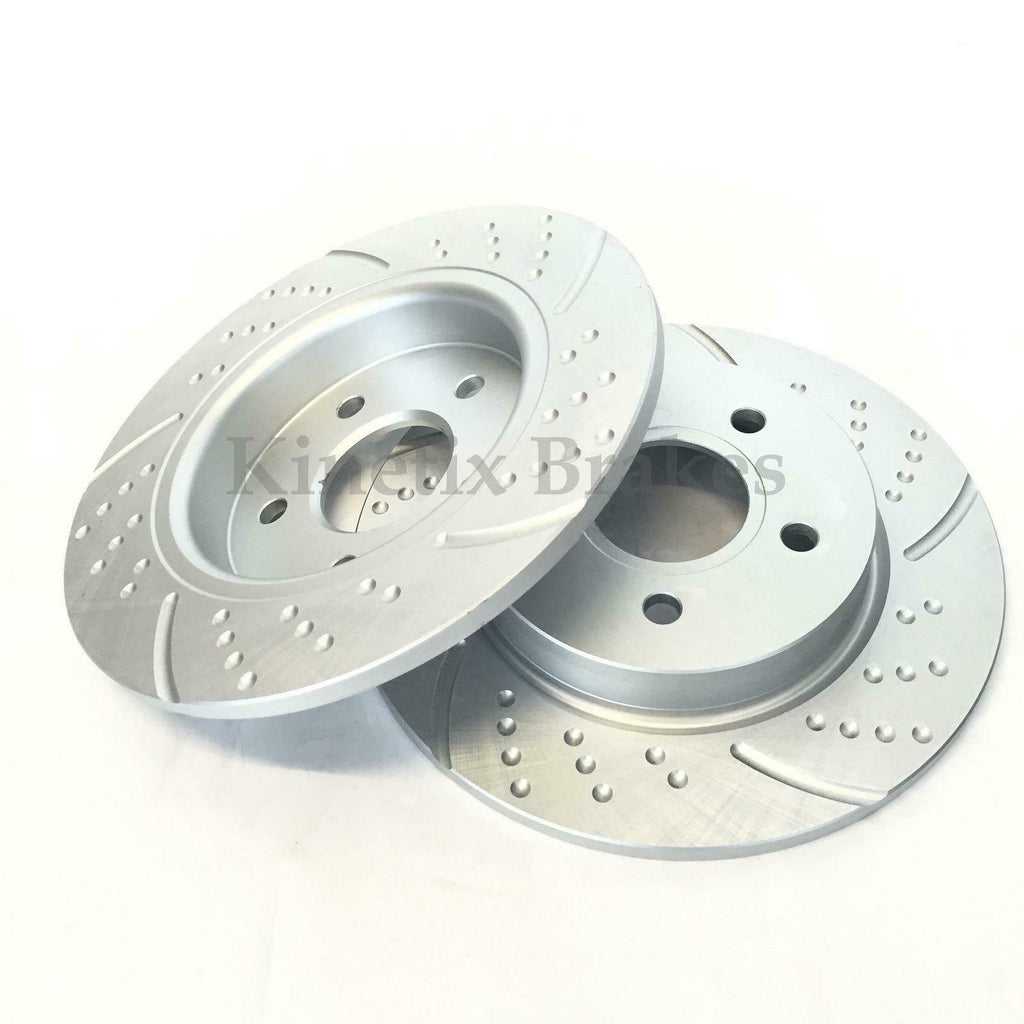 FOR AUDI TT 2.0 TDI 08-14 DIMPLED GROOVED PERFORMANCE REAR BRAKE DISCS 286mm