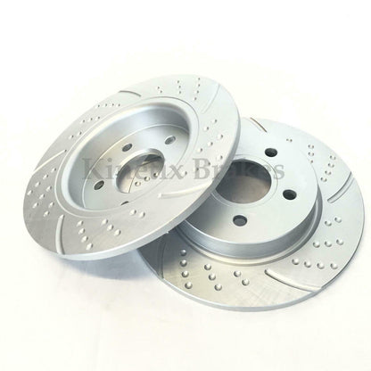 FOR AUDI TT 2.0 TDI 08-14 DIMPLED GROOVED PERFORMANCE REAR BRAKE DISCS 286mm