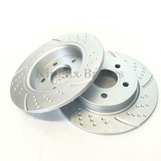 FOR AUDI TT 2.0 TDI 08-14 DIMPLED GROOVED PERFORMANCE REAR BRAKE DISCS 286mm