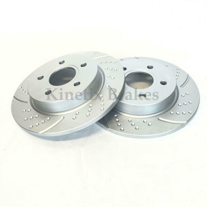 FOR AUDI TT 2.0 TDI 08-14 DIMPLED GROOVED PERFORMANCE REAR BRAKE DISCS 286mm