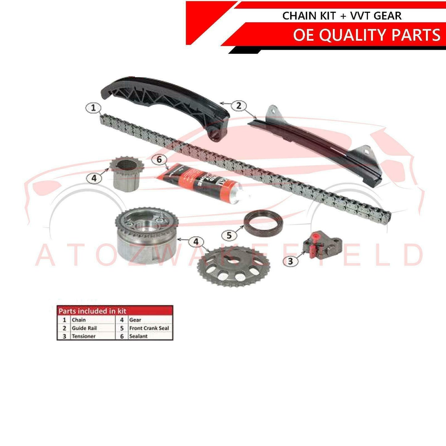 FOR AYGO IQ YARIS 107 C1 1.0 TIMING CHAIN KIT SET + VVT GEAR HUB BRANDE NEW OEQ