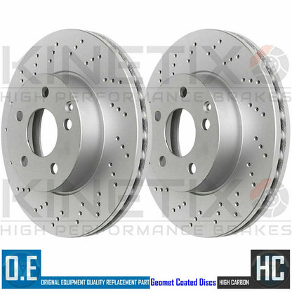 FOR BENTLEY CONTINENTAL 6.0 REAR LEFT RIGHT DRILLED BRAKE DISCS PAIR 355mm