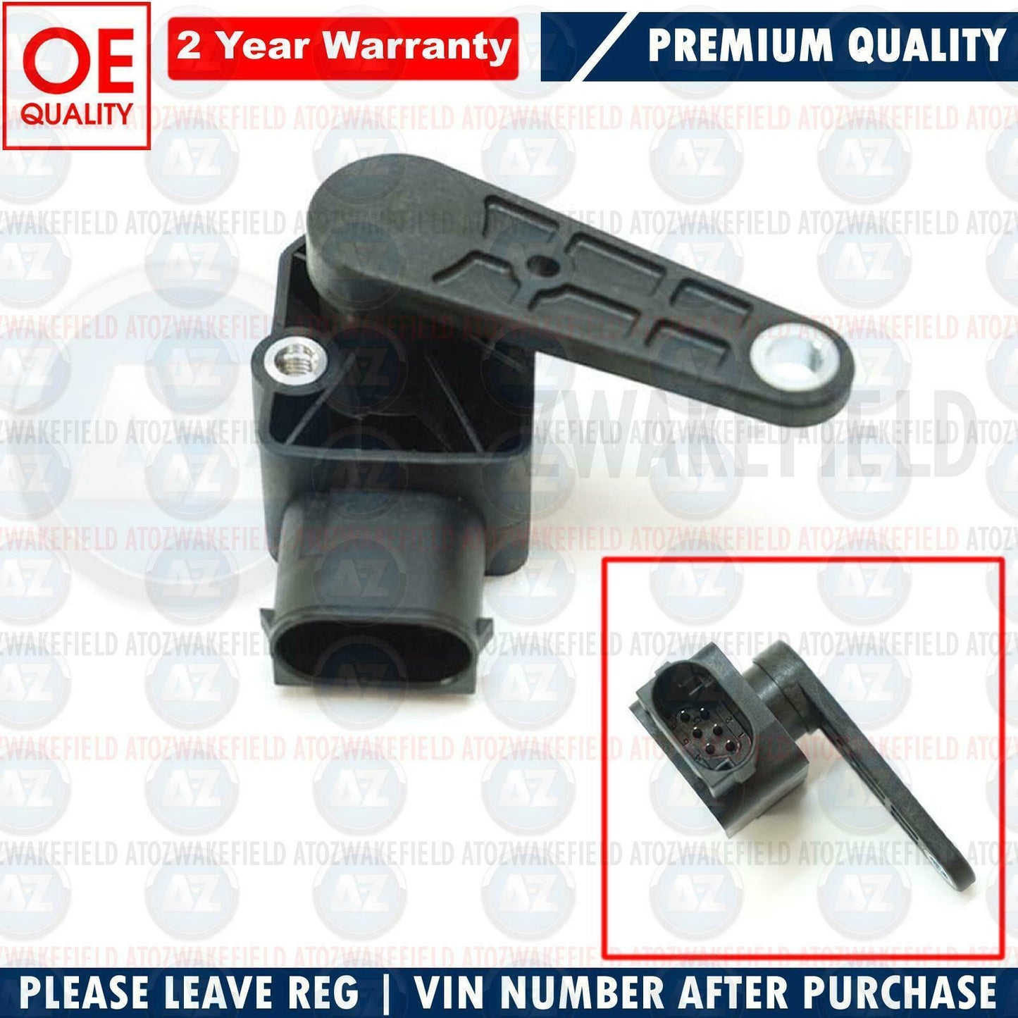 FOR BMW 1 3 5 SERIES X5 Z4 XENON HEADLIGHT LEVEL CONTROL SENSOR 6 PIN OE QUALITY