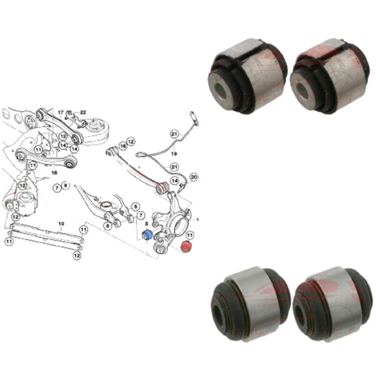 FOR BMW 1 3 SERIES REAR LOWER AXLE HUB BUSHING BUSHES RUBBER MOUNTINGS NEW X4