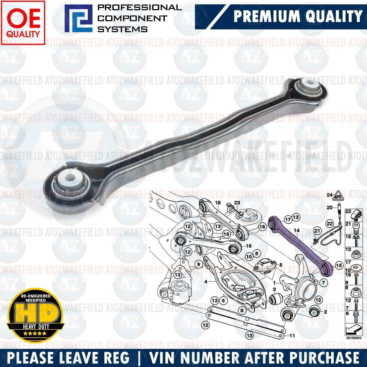 FOR BMW 1 SERIES E81 E82 E87 E88 REAR LOWER REAR SUSPENSION WISHBONE CONTROL ARM