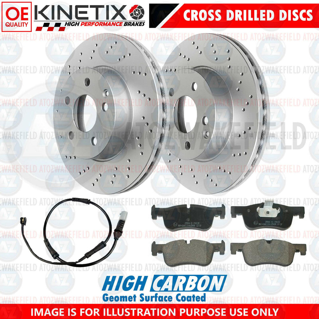 FOR BMW 1 SERIES F20 F21 FRONT CROSS DRILLED BRAKE DISCS PADS WEAR SENSOR 300mm