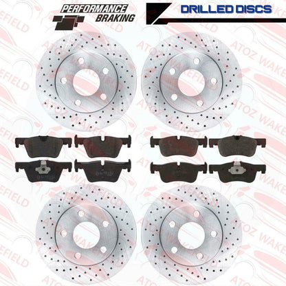 FOR BMW 116d 118d M SPORT FRONT REAR DRILLED BRAKE DISCS PADS WIRE SENSORS