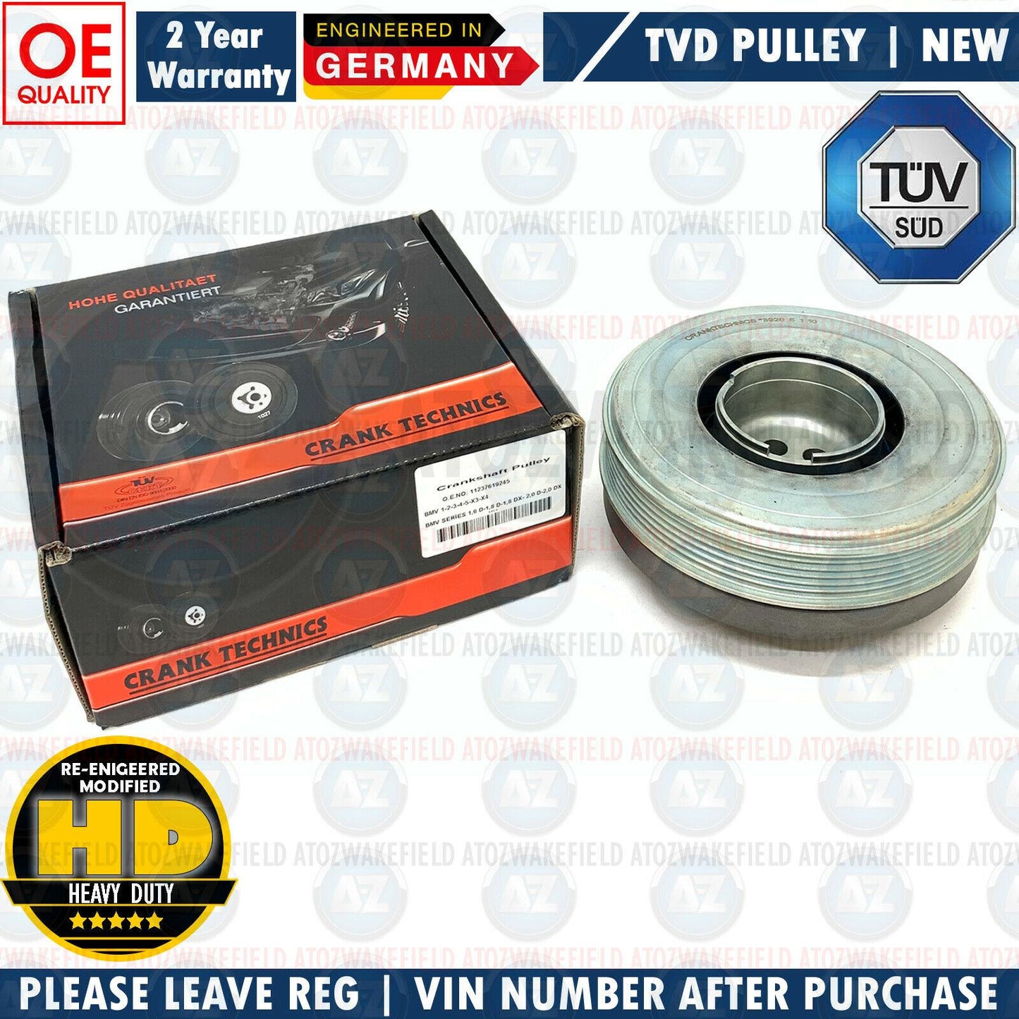 FOR BMW 320d TORSION VIBRATION DAMPER CRANKSHAFT PULLEY DRIVE BELT TENSIONER KIT