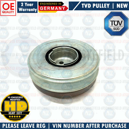 FOR BMW 320d TORSION VIBRATION DAMPER CRANKSHAFT PULLEY DRIVE BELT TENSIONER KIT