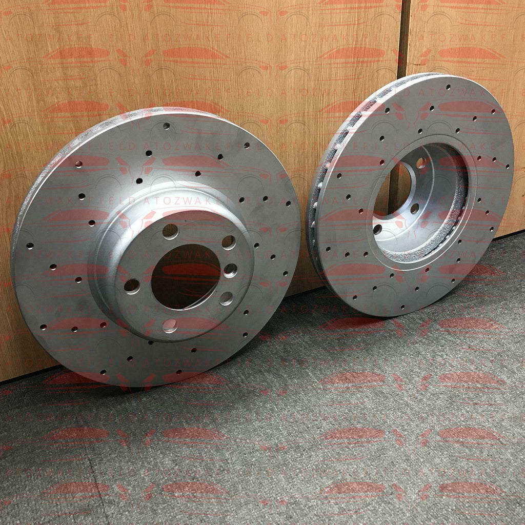 FOR BMW 135i E82 E88 M SPORT 07-13 REAR CROSS DRILLED BRAKE DISCS PAIR 324mm