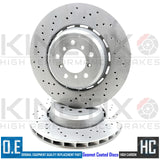 FOR BMW M3 E92 FRONT LEFT RIGHT DRILLED BRAKE DISCS SET 34112283801/34112283802