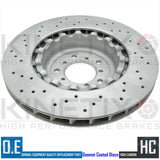 FOR BMW M3 E92 FRONT LEFT RIGHT DRILLED BRAKE DISCS SET 34112283801/34112283802