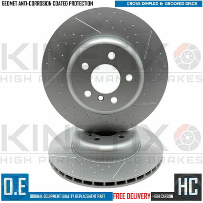 FOR BMW 330d M SPORT REAR DIMPLED GROOVED BRAKE DISCS BREMBO PADS SENSOR 345mm