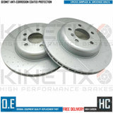 FOR BMW 430d F32 M SPORT PERFORMANCE DIMPLED GROOVED REAR BRAKE DISCS PAIR 345mm