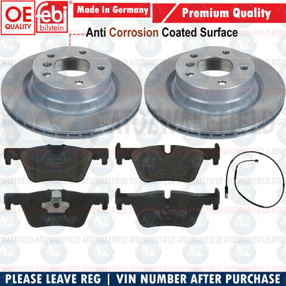 FOR BMW 3 SERIES (-2018) 320d F30 F31 FEBI REAR BRAKE DISCS PADS SENSOR 300mm