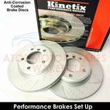 FOR BMW 3 SERIES 320 td E46 FRONT DIMPLED GROOVED BRAKE DISCS BREMBO PADS 300mm