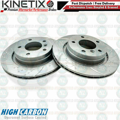 FOR BMW 3 SERIES 320i E46 REAR DIMPLED GROOVED PERFORMANCE BRAKE DISCS 294mm