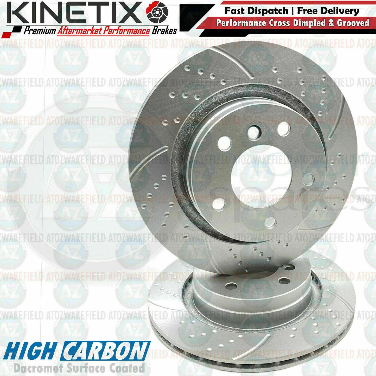 FOR BMW 3 SERIES 320i E46 REAR DIMPLED GROOVED PERFORMANCE BRAKE DISCS 294mm