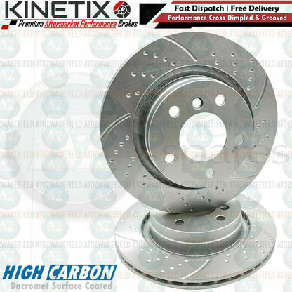 FOR BMW 3 SERIES 320i E46 REAR DIMPLED GROOVED PERFORMANCE BRAKE DISCS 294mm