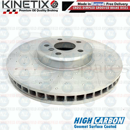 FOR BMW X4 25d G02 M SPORT DIMPLED GROOVED FRONT BRAKE DISCS PAIR 348mm