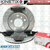FOR BMW 3 SERIES 320Ci E46 REAR DIMPLED GROOVED BRAKE DISCS BREMBO PADS 294mm