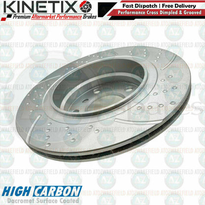 FOR BMW 3 SERIES 320d E46 REAR DIMPLED GROOVED BRAKE DISCS BREMBO PADS 294mm