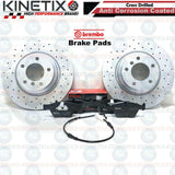 FOR BMW 1 3 SERIES 330mm FRONT DRILLED BRAKE DISCS BREMBO PADS WIRE SENSOR