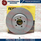 FOR BMW 330d 335d 335i 340i DIMPLED GROOVED TEXTAR FRONT BRAKE DISCS PADS 370mm