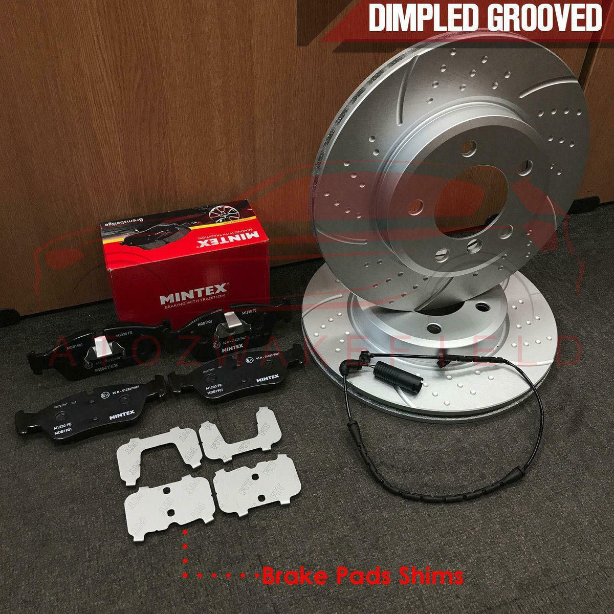 FOR BMW 3 SERIES E46 320d FRONT DIMPLED GROOVED BRAKE DISCS MINTEX PADS SENSOR
