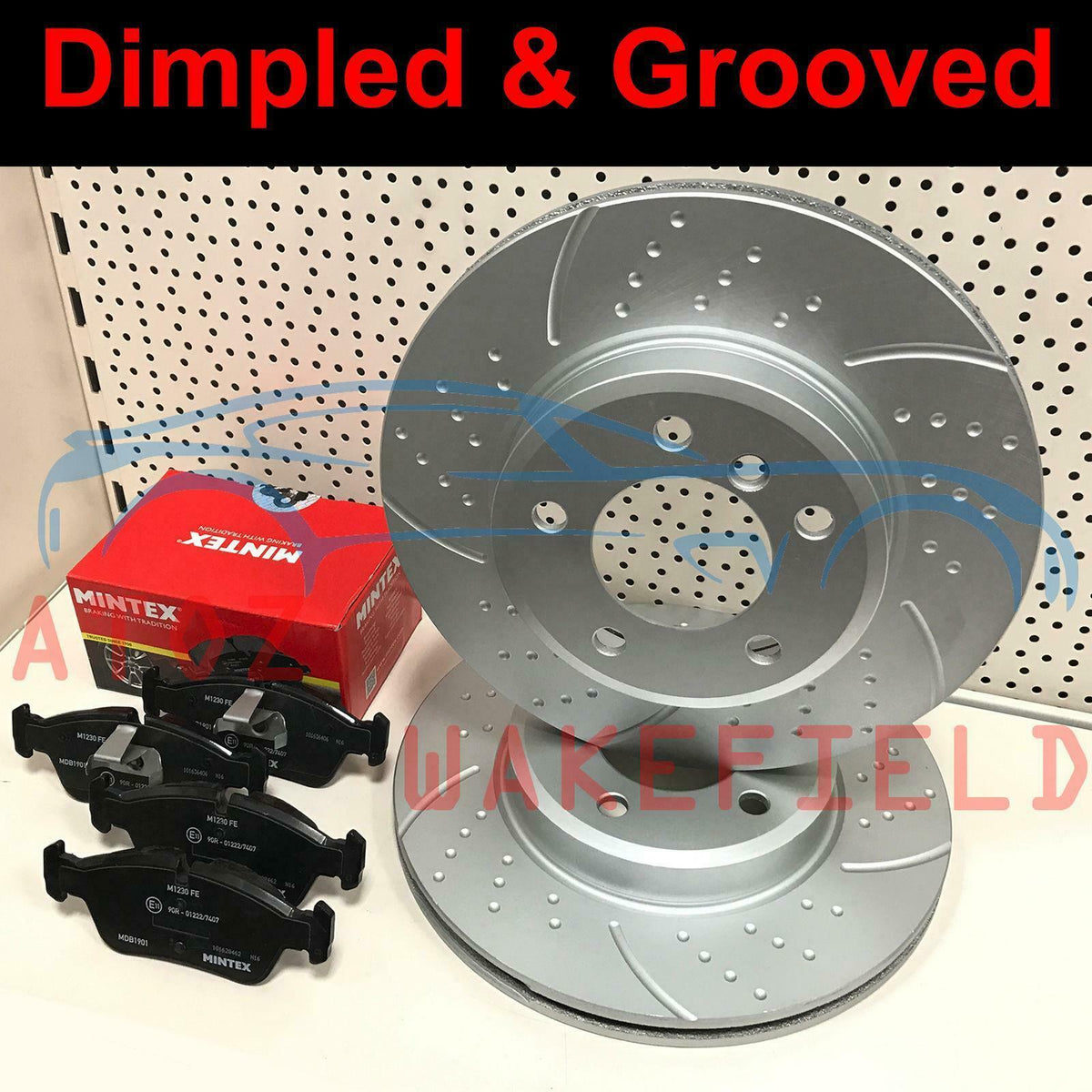 FOR BMW Z4 E85 2003-2009 FRONT DIMPLED GROOVED BRAKE DISCS MINTEX PADS 300mm