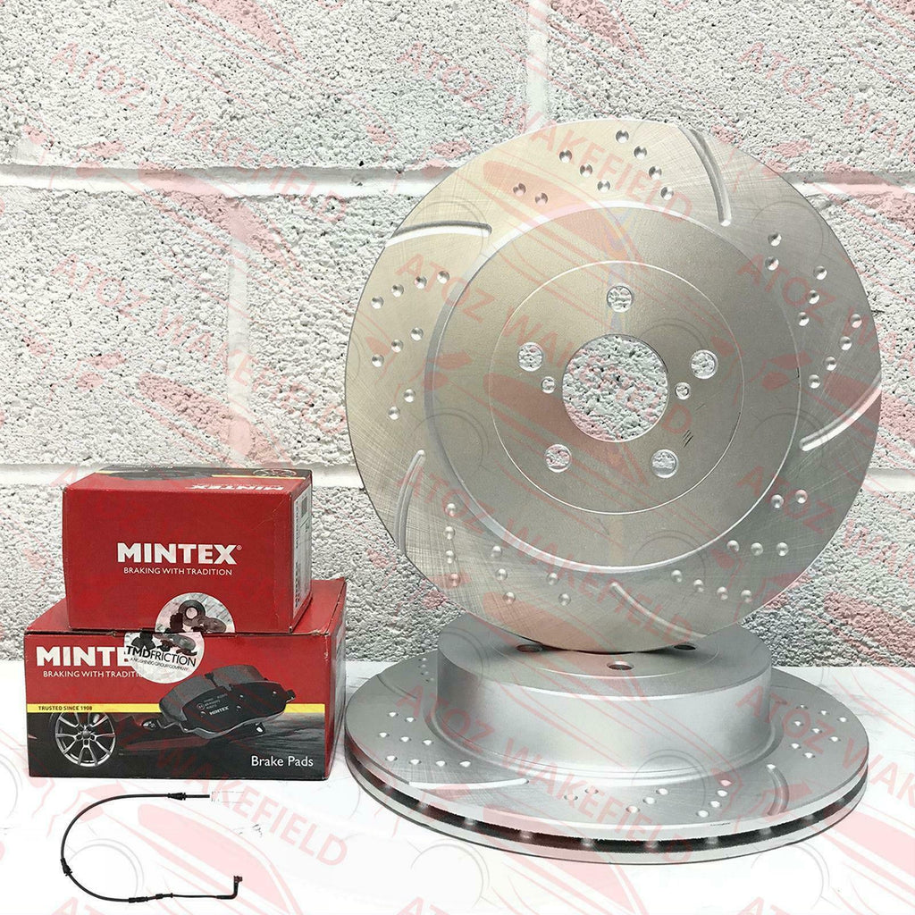 FOR BMW 325d 325i FRONT PERFORMANCE BRAKE DISCS MINTEX PADS SENSOR WIRE 330mm