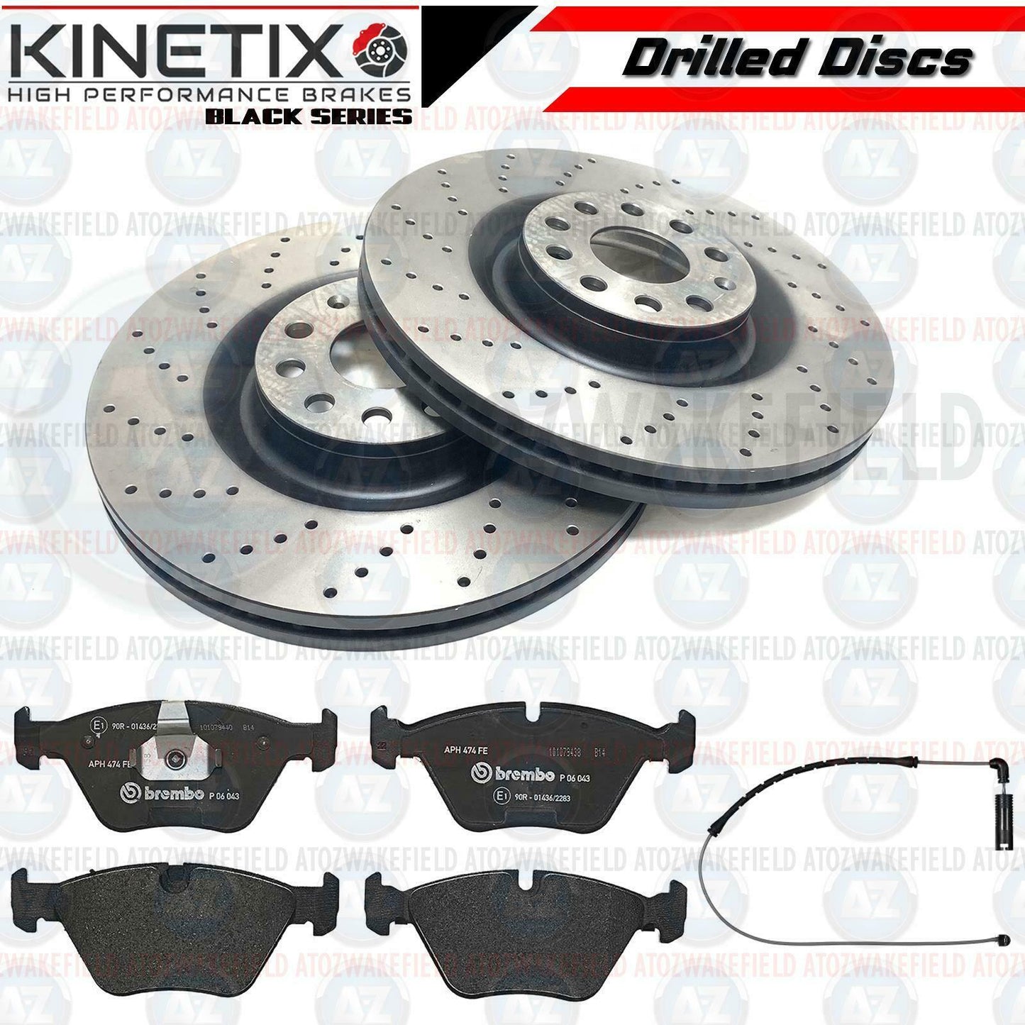 FOR BMW 330d 330CD E46 FRONT DRILLED PERFORMANCE BRAKE DISCS BREMBO PADS SENSOR