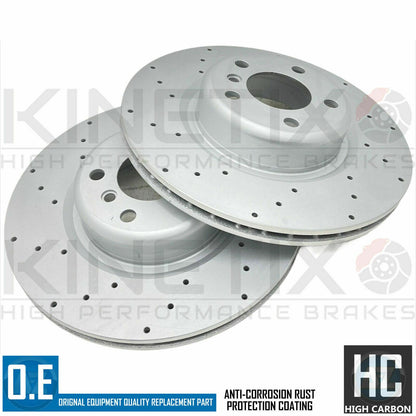 FOR BMW 330i F30 M SPORT REAR DRILLED BRAKE DISCS BREMBO PADS WEAR SENSOR 345mm