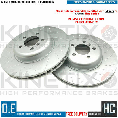 FOR BMW 330d M SPORT FRONT REAR DIMPLED GROOVED HIGH CARBON BRAKE DISCS 370 345