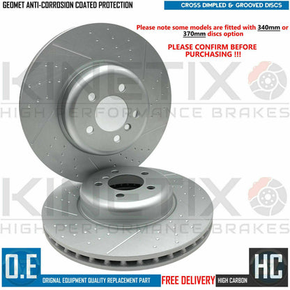 FOR BMW 330d M SPORT F31 DIMPLED GROOVED FRONT REAR BRAKE DISCS 370mm 345mm
