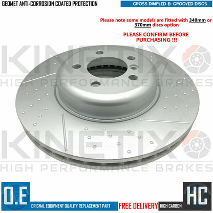 FOR BMW 330d M SPORT FRONT REAR DIMPLED GROOVED HIGH CARBON BRAKE DISCS 370 345