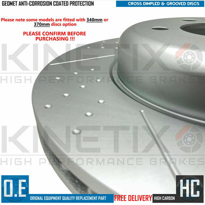 FOR BMW 330d F30 F31 M SPORT DIMPLED GROOVED FRONT BRAKE DISCS TEXTAR PADS 370mm