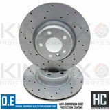 FOR BMW 435i F32 M SPORT REAR DRILLED BRAKE DISCS MINTEX PADS WEAR SENSOR 345mm