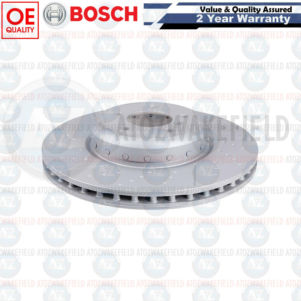 FOR BMW 4 SERIES F32 FRONT DIMPLED GROOVED BRAKE DISCS PAIR 370mm BOSCH